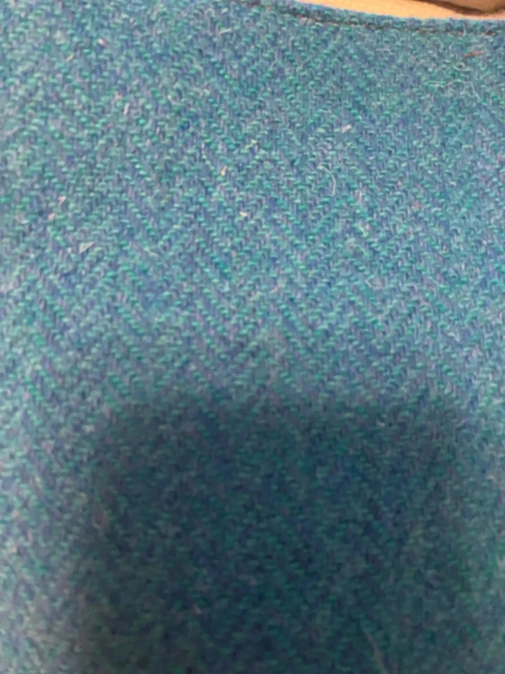 Harris Tweed Teal Wool Bucket Bag - Picture 7 of 12
